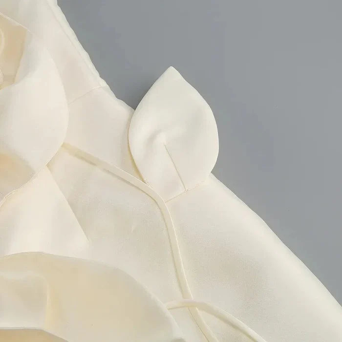 *Serenity Silk Voluminous Flower Corset Mini Dress