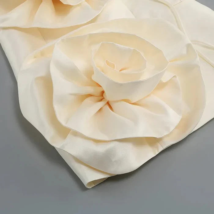 *Serenity Silk Voluminous Flower Corset Mini Dress