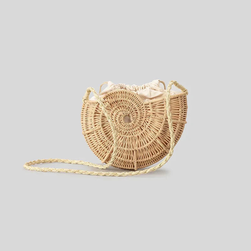 Mermaid Way Shella Rattan Conch Bag with Shell Embellishments