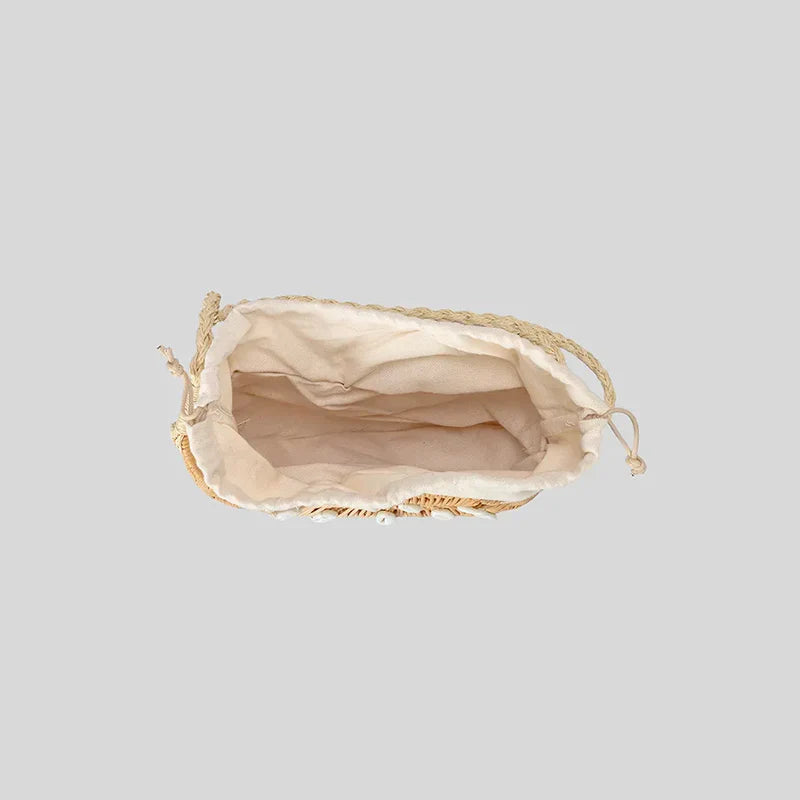 Mermaid Way Shella Rattan Conch Bag with Shell Embellishments