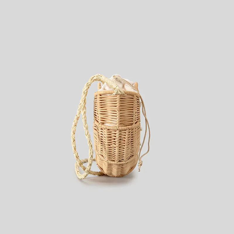 Mermaid Way Shella Rattan Conch Bag with Shell Embellishments