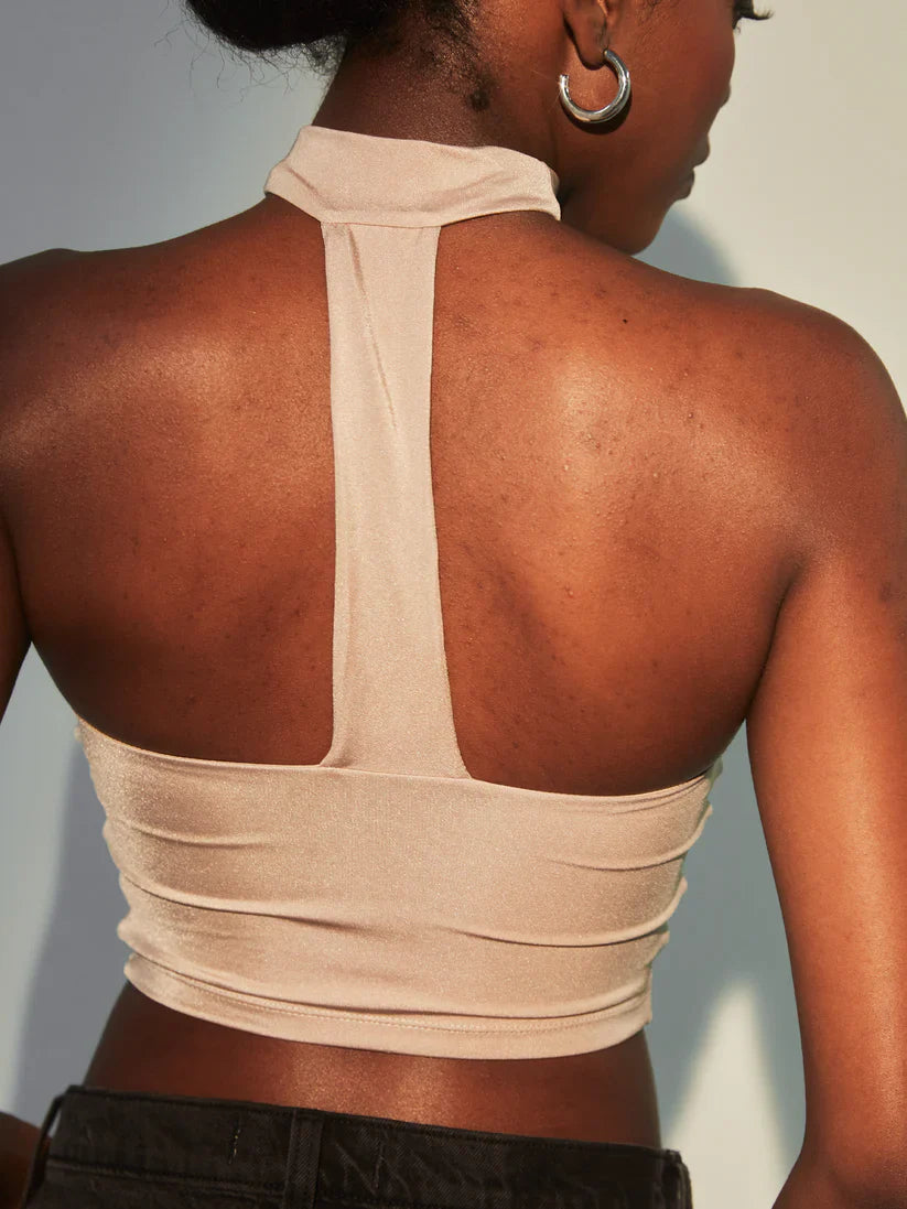 Klassy Lux Mock Neck Tube Top Brami