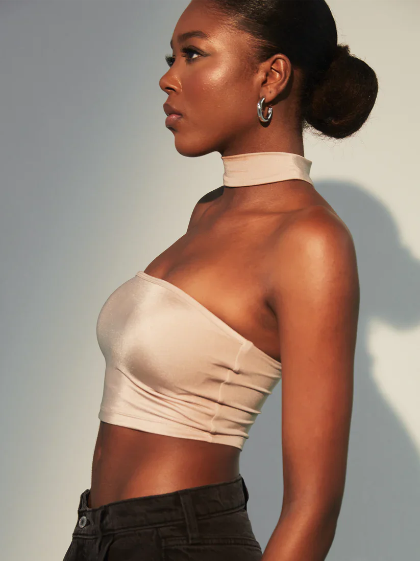 Klassy Lux Mock Neck Tube Top Brami