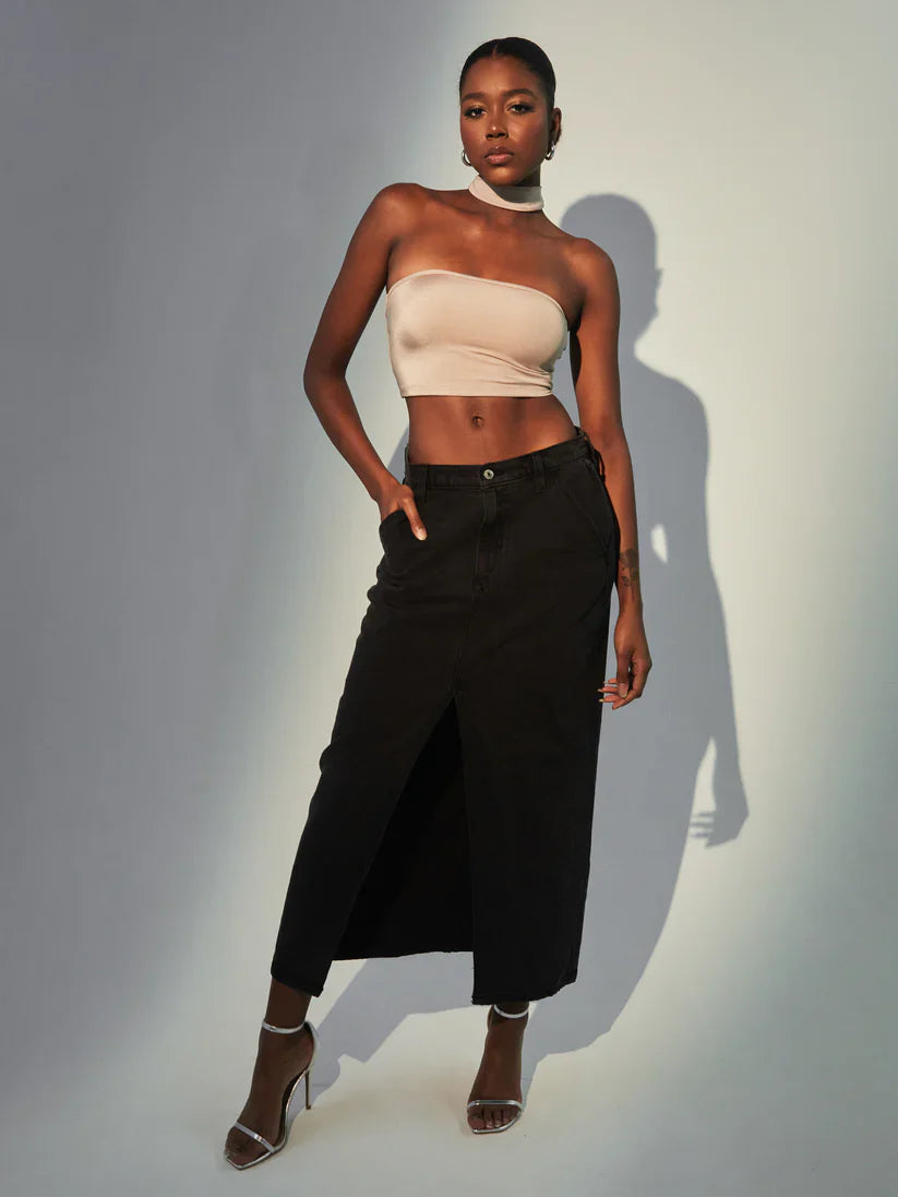 Klassy Lux Mock Neck Tube Top Brami