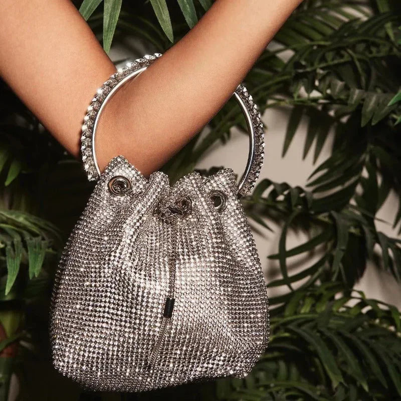 Mermaid Way Splendor Crystal Handle Tassel Diamond Bag