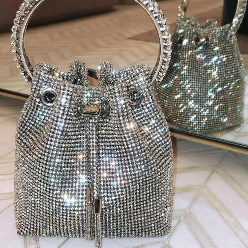 Mermaid Way Splendor Crystal Handle Tassel Diamond Bag