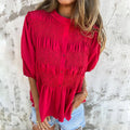Nabalu Elowira | Women’s Smocked Button Front Peplum Blouse
