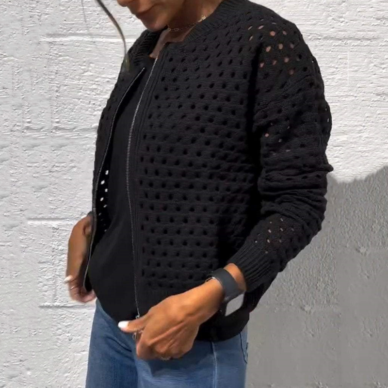 Nabalu Liravelle | Women’s Open-Knit Zip-Front Summer Jacket