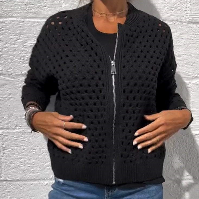 Nabalu Liravelle | Women’s Open-Knit Zip-Front Summer Jacket