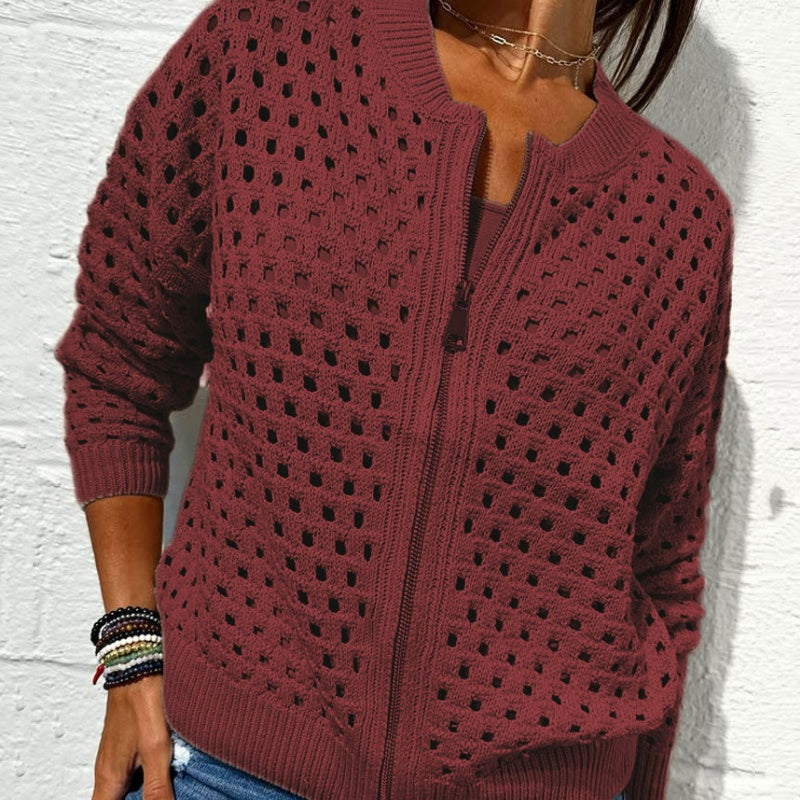 Nabalu Liravelle | Women’s Open-Knit Zip-Front Summer Jacket