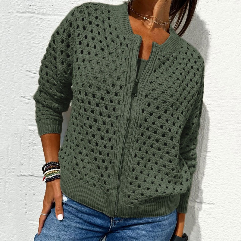 Nabalu Liravelle | Women’s Open-Knit Zip-Front Summer Jacket
