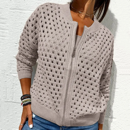 Nabalu Liravelle | Women’s Open-Knit Zip-Front Summer Jacket
