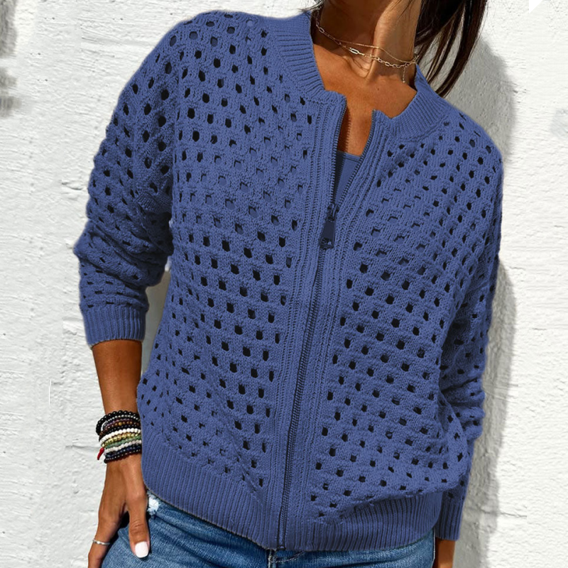 Nabalu Liravelle | Women’s Open-Knit Zip-Front Summer Jacket