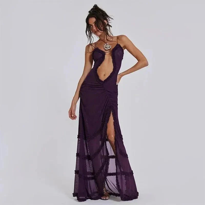 Mermaid Way Stolen Kiss Ruched Maxi Dress