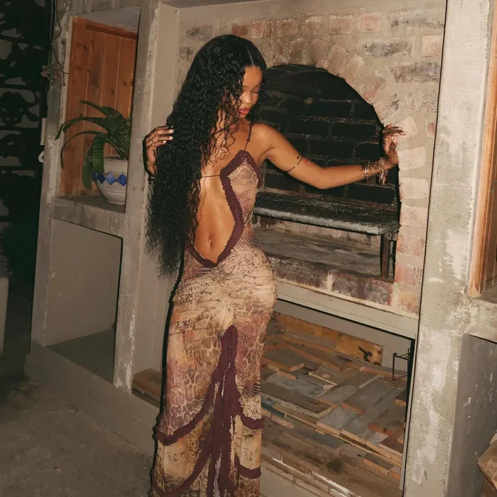 *Stolen Kiss Ruched Maxi Dress