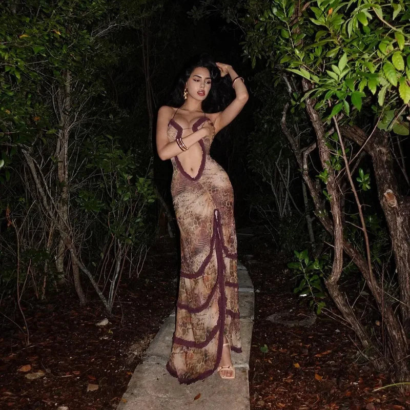 Mermaid Way Stolen Kiss Ruched Maxi Dress