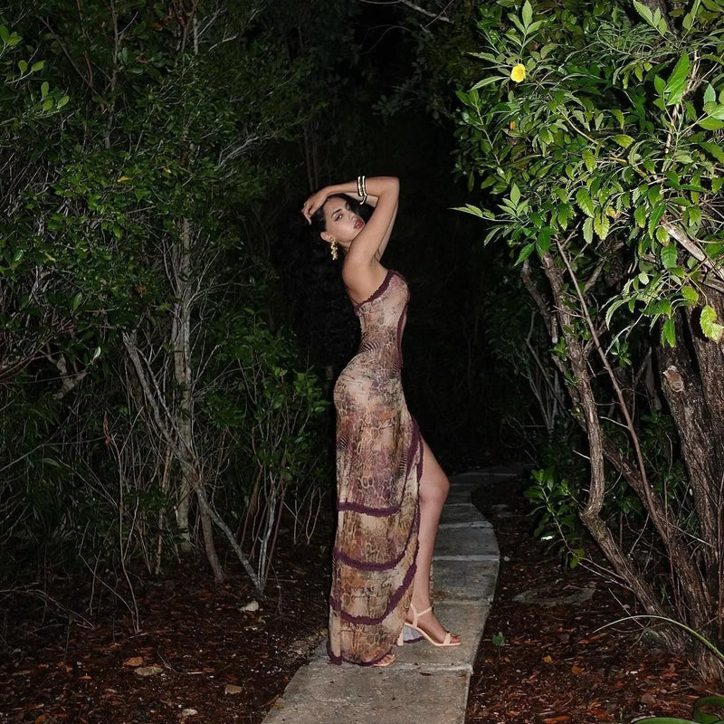 Mermaid Way Stolen Kiss Ruched Maxi Dress