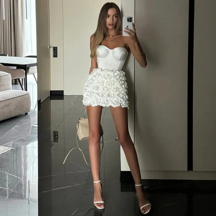 *Stolen Love Corset Silk Mini Dress