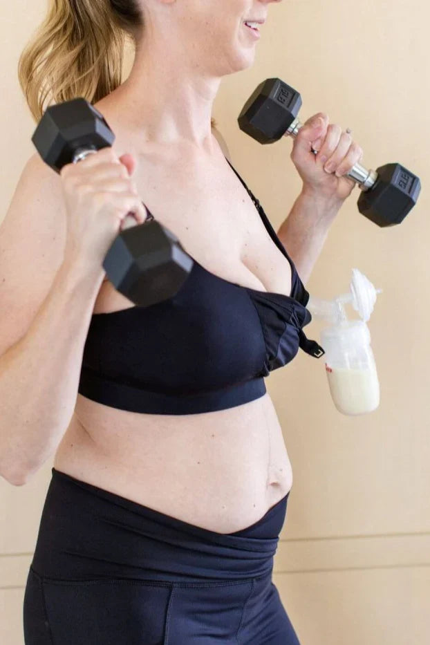 Simple Wishes  SuperMom V Mesh Sports Bra for Hands-Free Pumping & Nursing