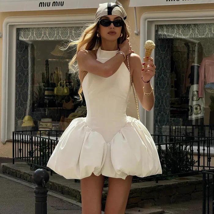 *Tea Time Puff Mini Dress