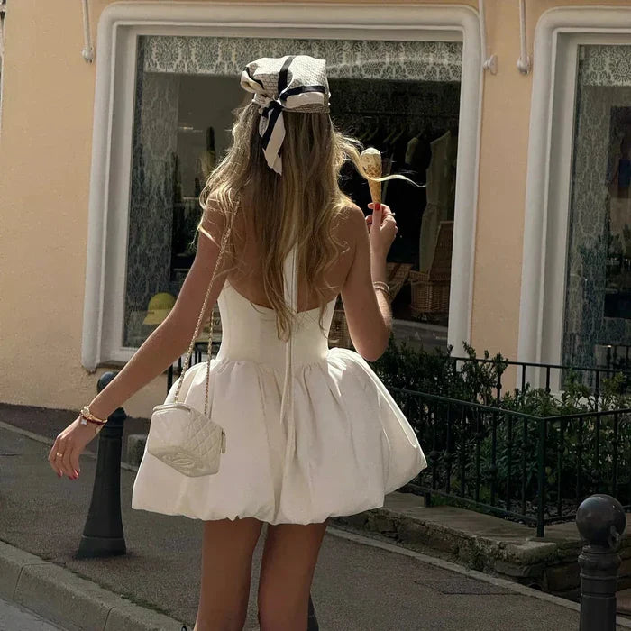 *Tea Time Puff Mini Dress