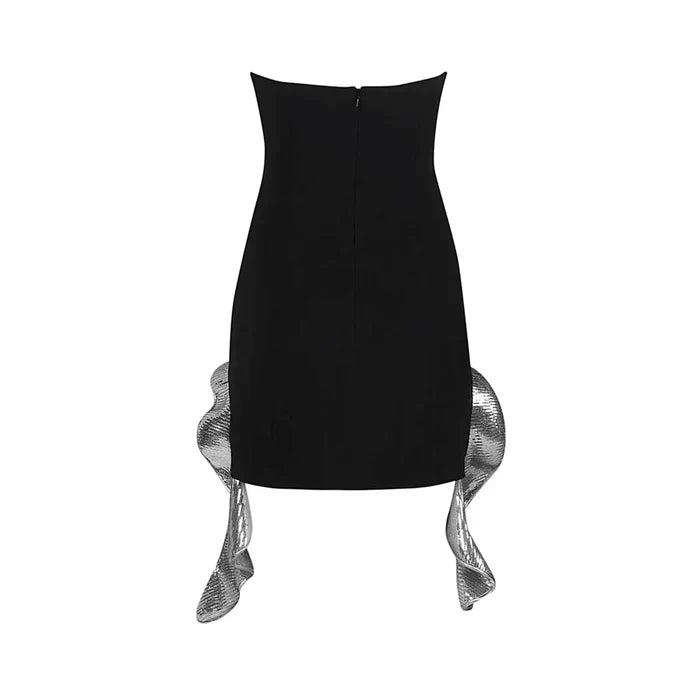 *Twinkle Twirl Sequined Ruffles Mini Dress