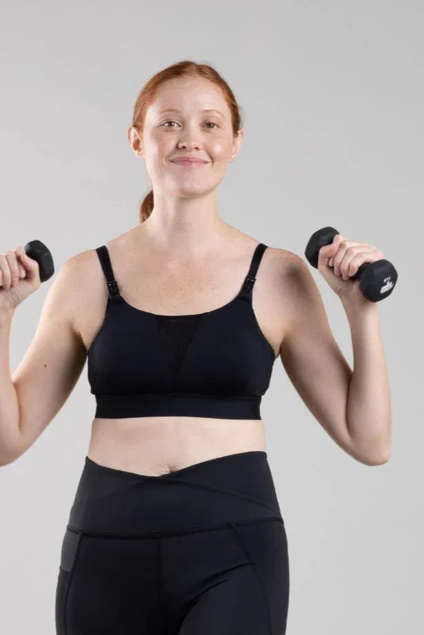 Simple Wishes Stages Maternity, Nursing & Wearable Pump V Mesh Sports Bra