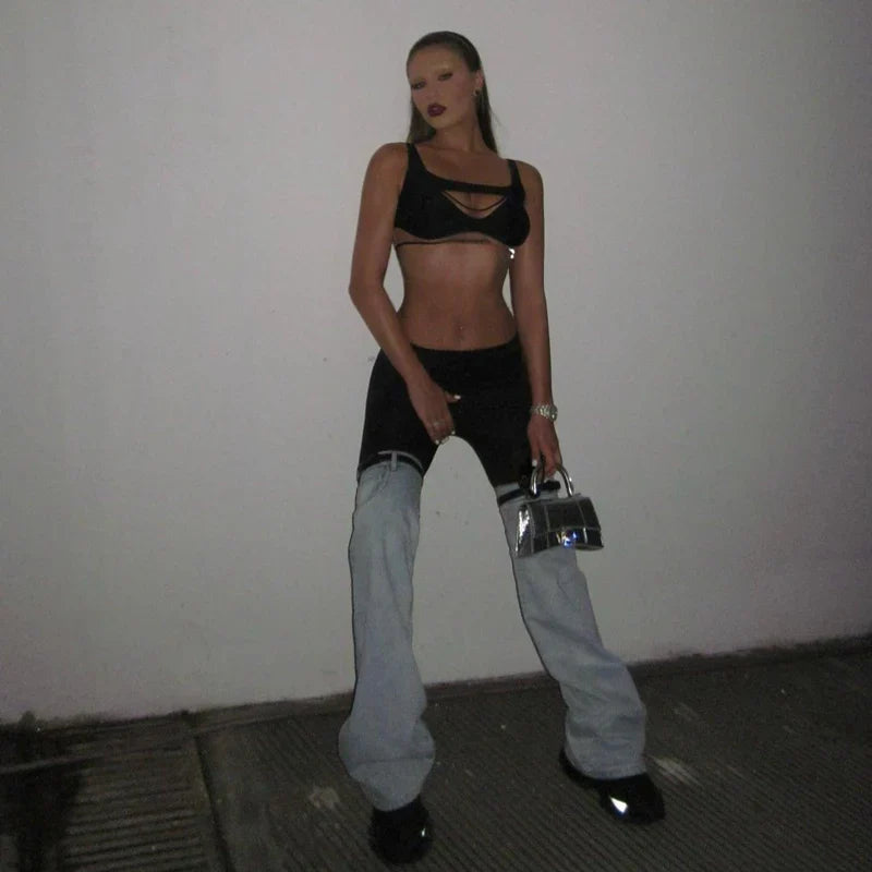Mermaid Way Urban Chic Denim Hybrid Flare Pants