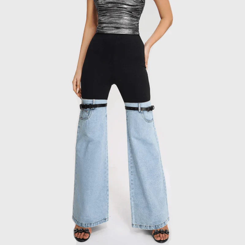 Mermaid Way Urban Chic Denim Hybrid Flare Pants